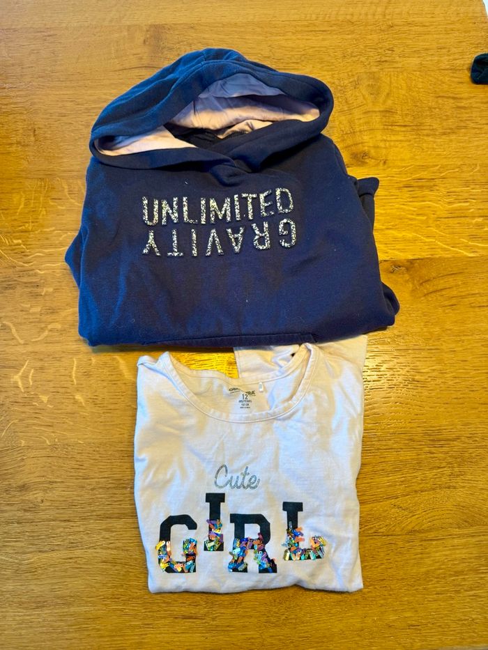 Lot sweat et t-shirt fille 12 ans
