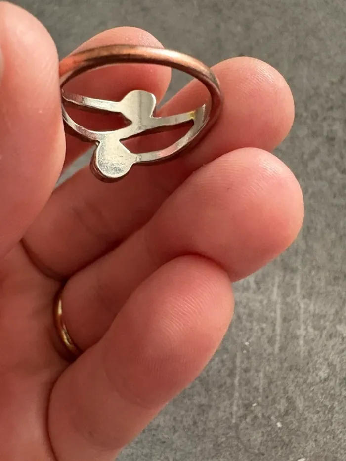 Bague argentée 2 pierres - photo numéro 4
