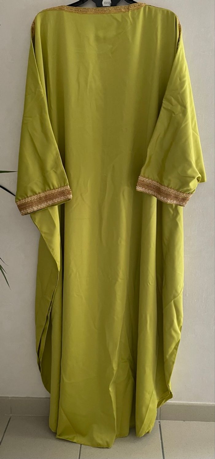 caftan/abaya Ample et Fluide Convient à Toutes Les Morphologies vert anis - photo numéro 6