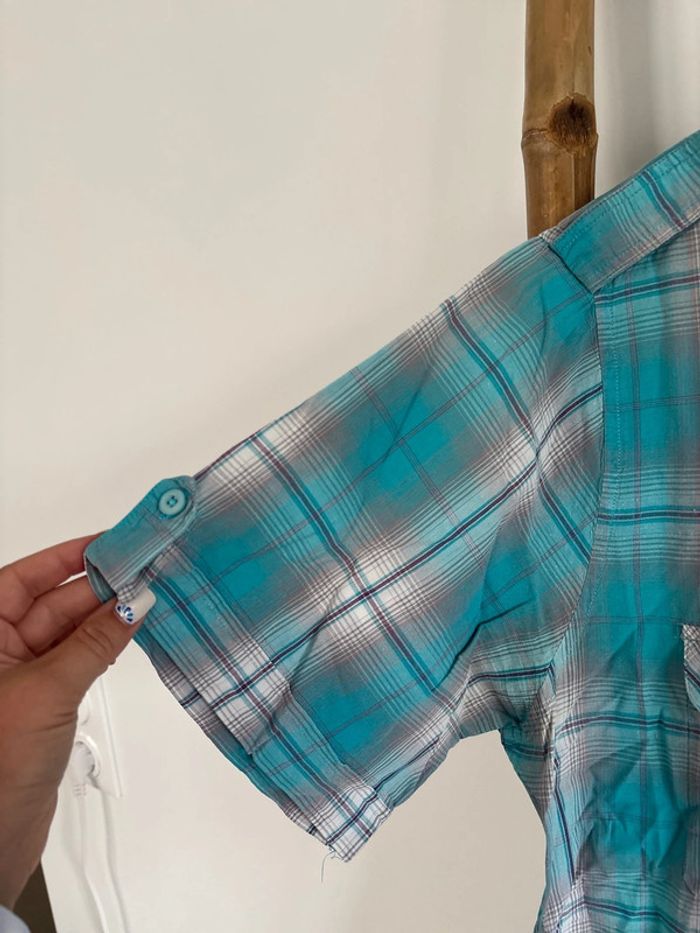 Chemisette vintage bleue à carreaux owk taille XXL - photo numéro 3