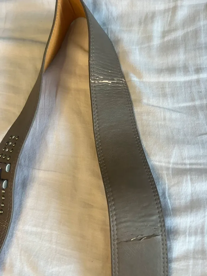 🔹 Ceinture large marron cloutée – Style rétro 🔹 - photo numéro 3