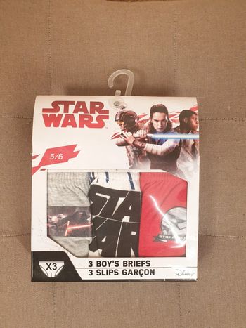 Lot 3 slips Star Wars 5/6 ans Neufs