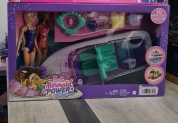 Barbie Mermaid Power 2 Poupées + Bateau Coffret Neuf.