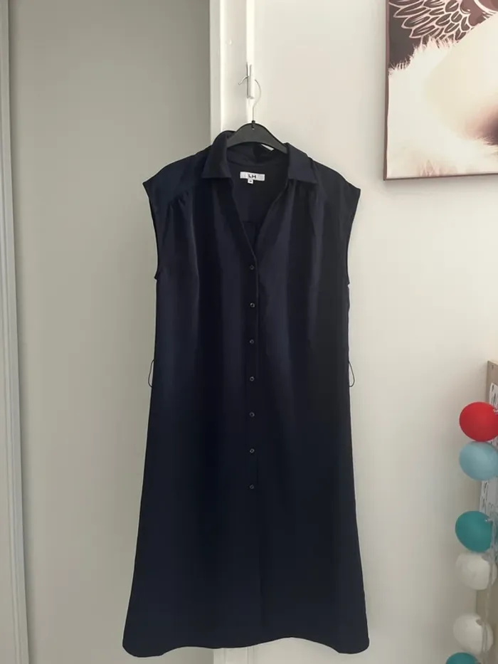 Robe d’été bleue marine foncé LH T38 très bon état