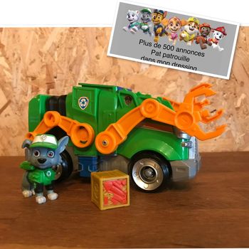 Idée Cadeau 🎁 Véhicule avec Rocky avec son cube de la Pat Patrouille Paw Patrol