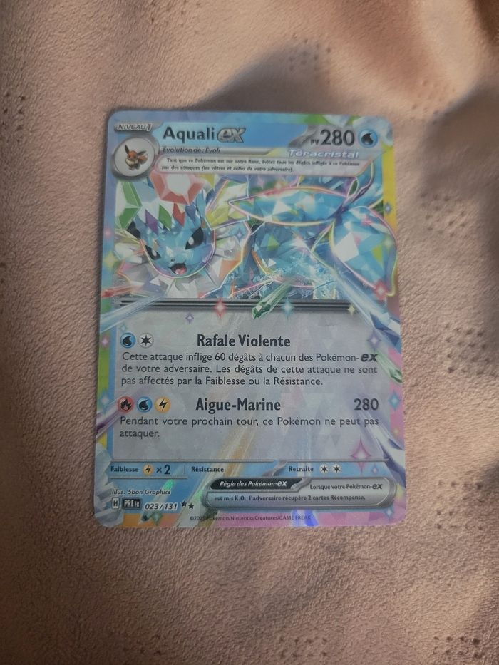 Carte Pokémon Aquali ex neuve