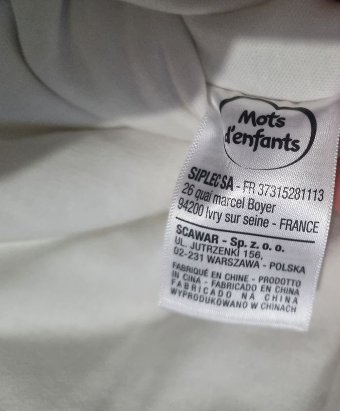 gigoteuse gris et blanc à pois mots d'enfants taille 0/6 mois - photo numéro 2