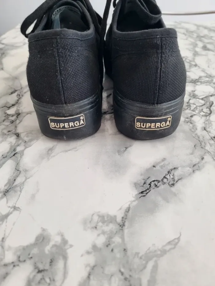 Basket Superga a plate-forme noir - photo numéro 8