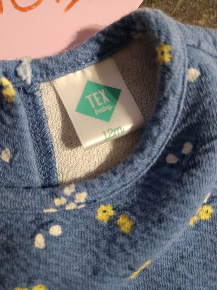 Robe bleue fleurie 12 mois - photo numéro 4