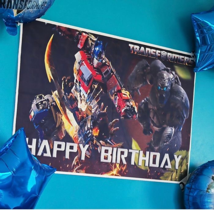 Arrière plan happy birthday transformers