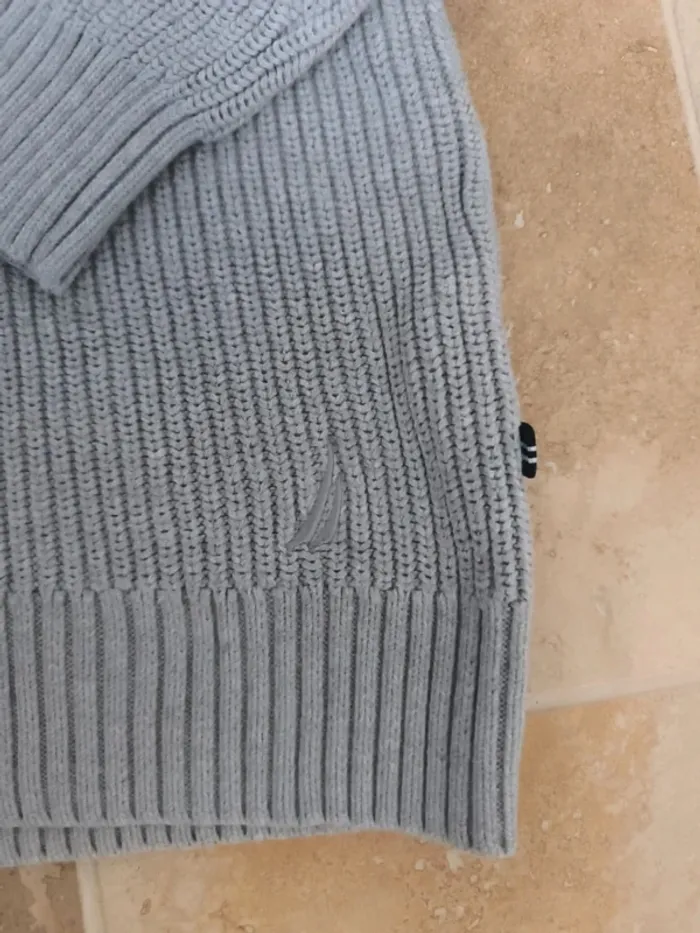 Magnifique pull col châle Nautica homme XL gris excellent état - photo numéro 4