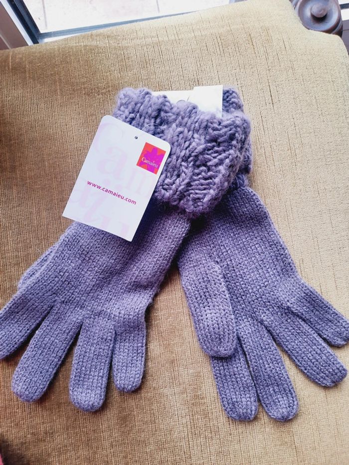 Gants hiver violets Camaïeu