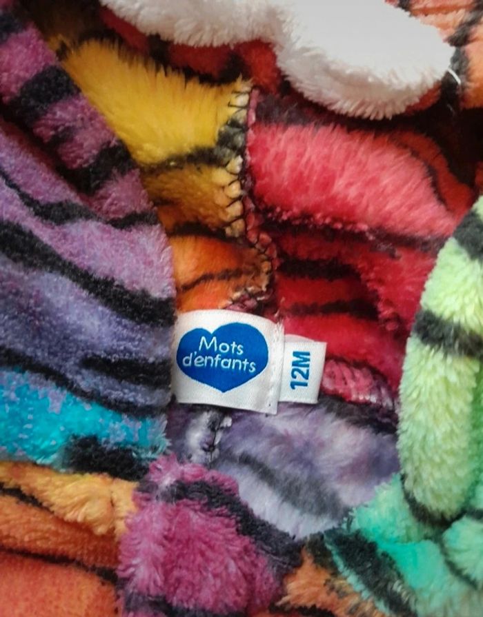 Pyjama pilou pilou polaire tigre multicolore 12mois - photo numéro 4