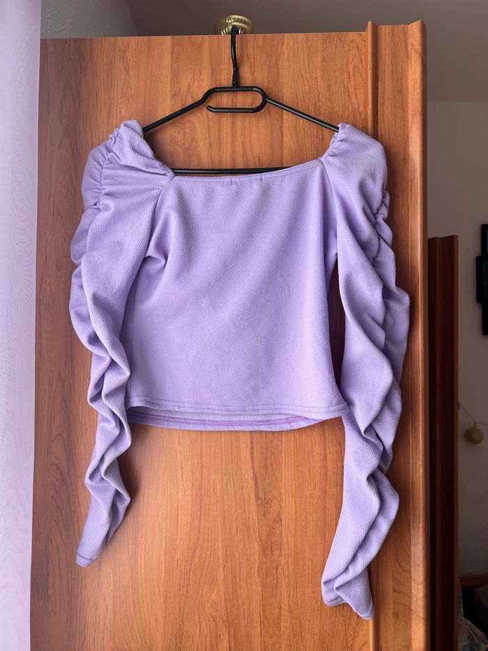 Petite blouse violette à épaulettes Boohoo taille S - photo numéro 2