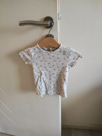 T-shirt côtelé manche courte 18 mois