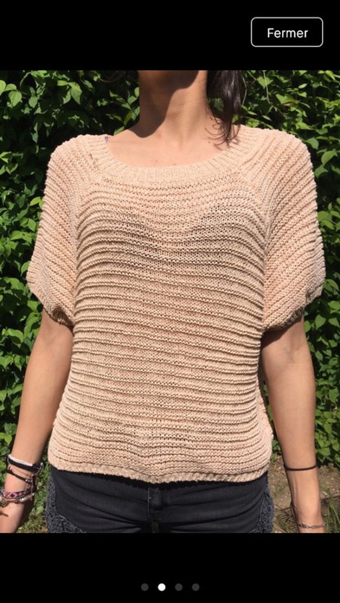 Pull crop top maille rose TM - photo numéro 2