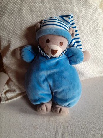 Nounours doudou bleu