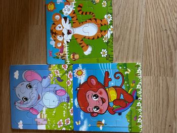 Trois puzzle 9 pièces animaux 