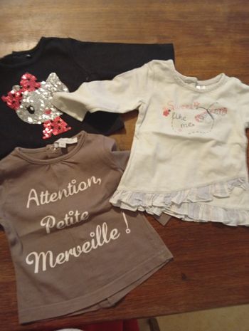 Lot de 3 haut manche longue taille 6 mois