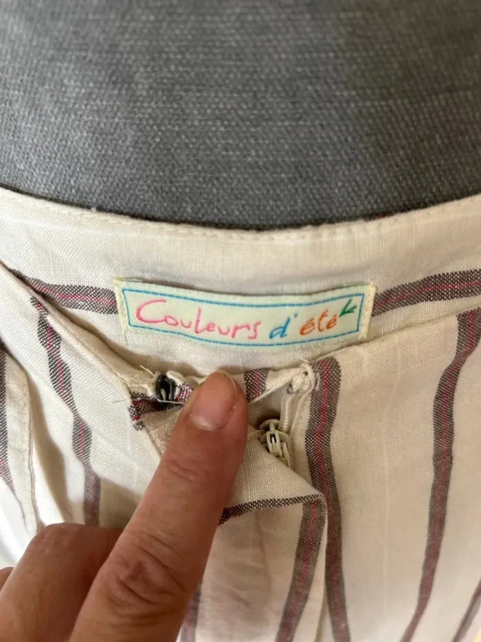 Pantalon, crème en lin - photo numéro 3
