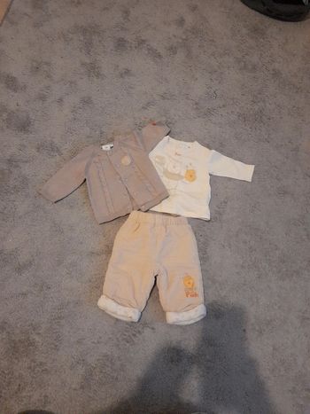 Ensemble 3 pièces winnie l oursan 0/1 mois