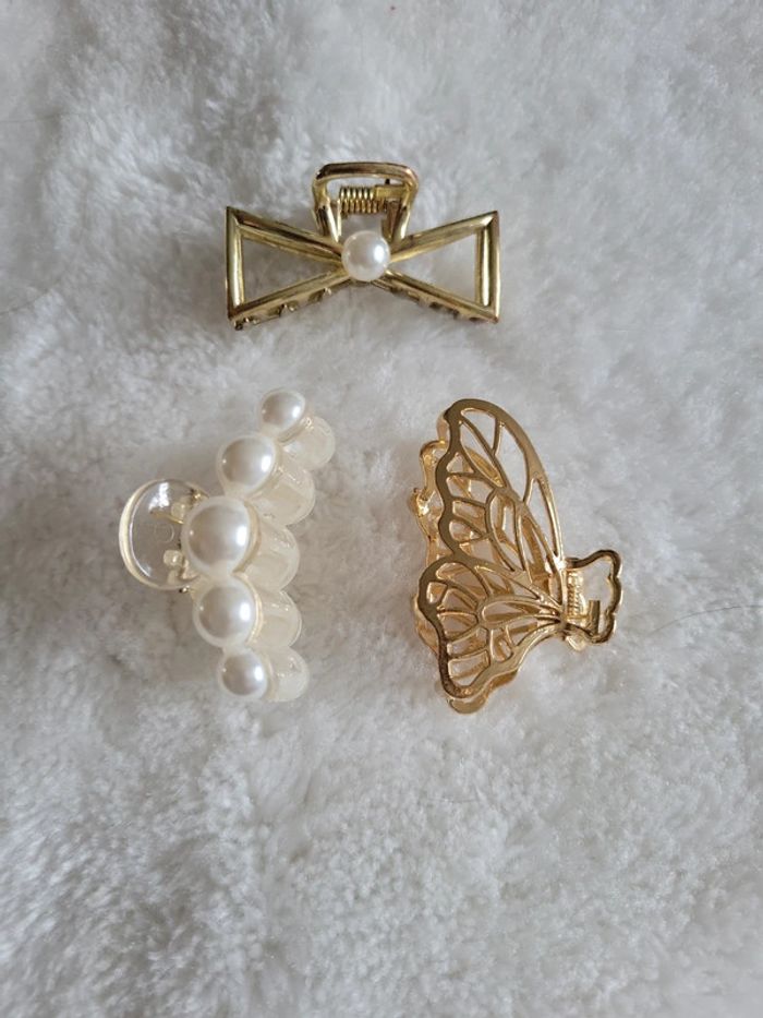 Lot pinces, nœud, papillon, perles - photo numéro 2