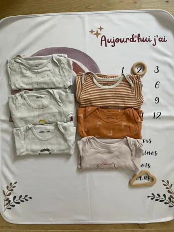 Lot de 6 bodys bébé fille – Gémo – Taille 24 mois