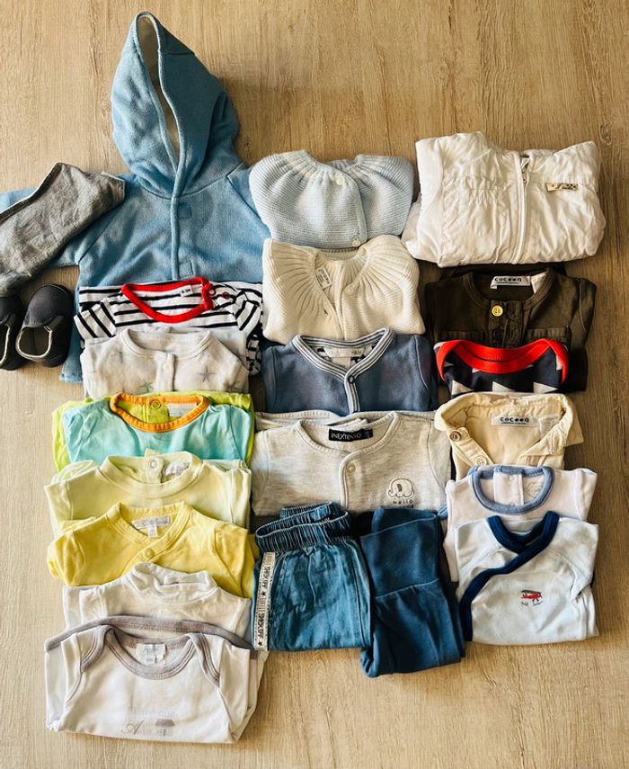 Lot de vêtements bébé garçon automne hiver multiples marques