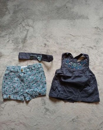 Ensemble 3 mois 
Short+ tunique+ bandeau