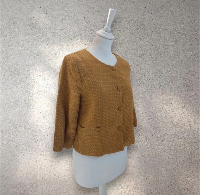 Veste chemise en coton moutarde Charlior taille S - photo numéro 2