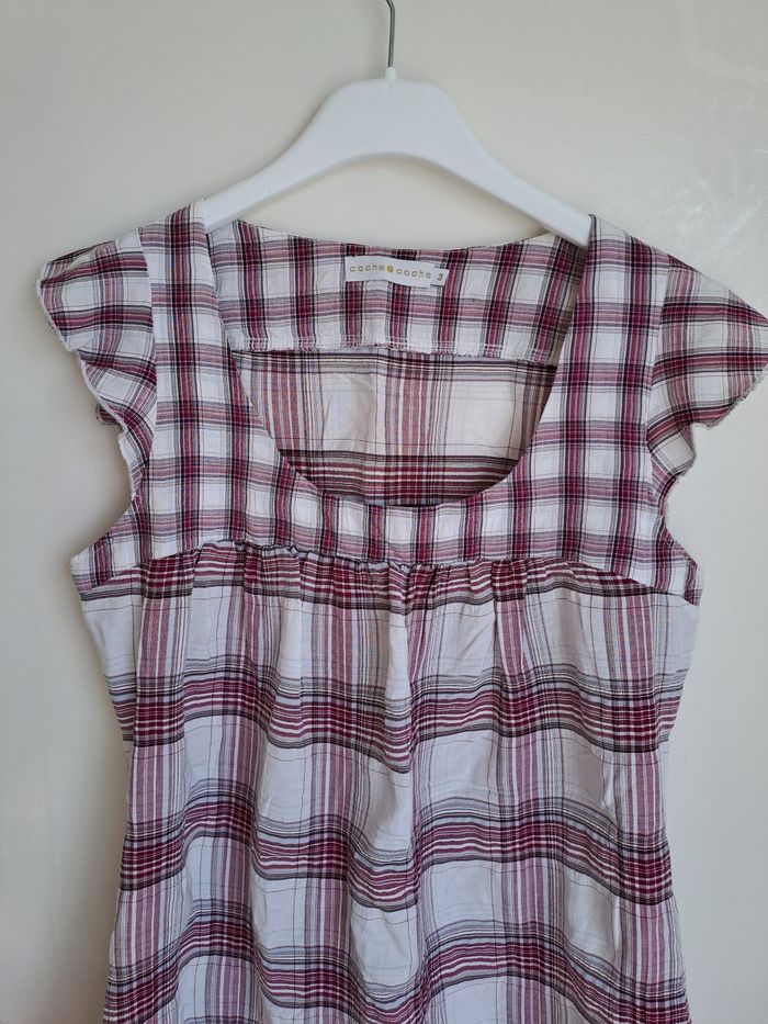 Blouse tunique à carreaux taille 3 - photo numéro 3