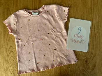 T-shirt manches courtes fleuri & côtelé 🌺