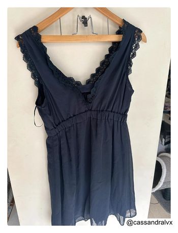 Robe bleue en dentelle Lapura - Naf Naf