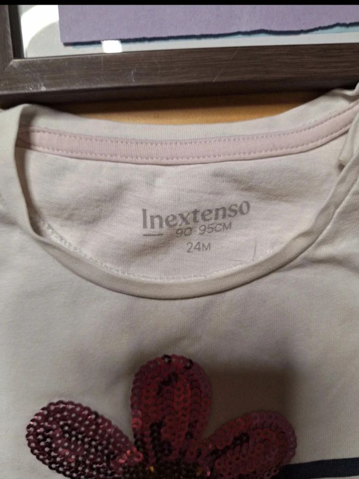 T-shirt manches longues pour fille taille 24 mois Marque in extenso bon état - photo numéro 3