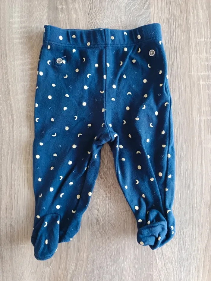 Ensemble pyjama 2 pièces bleu et jaune lunes bébé 3 mois Kiabi - photo numéro 5