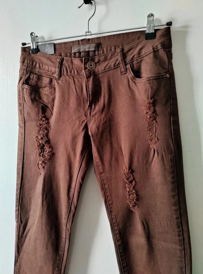 Jean Skinny taille haute Marron - Taille 42 - Neuf - photo numéro 5