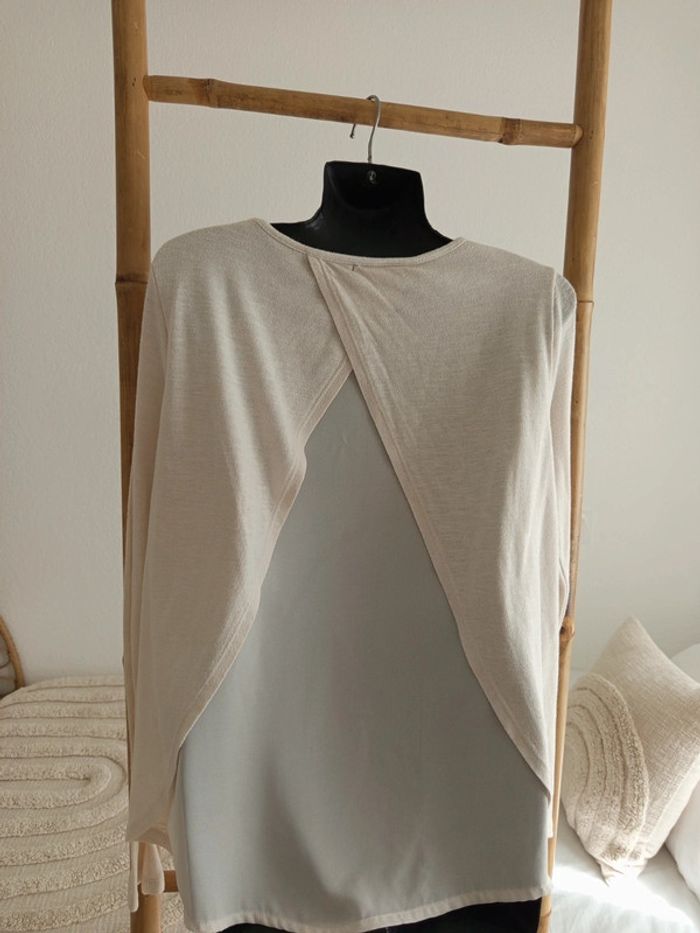Pull fin beige crème avec voile blanc Firefly taille S - photo numéro 5