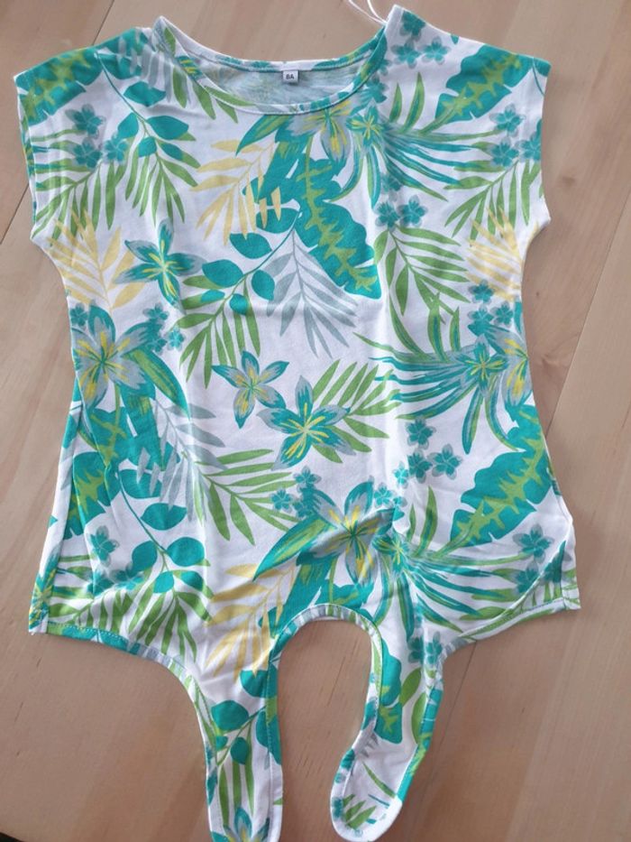 T- shirt à nouer fille 8 ans feuilles