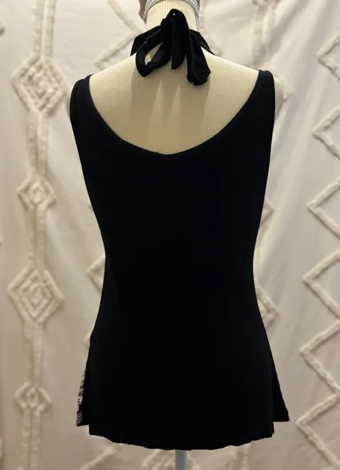 Top dos nu vintage à nouer - imprimé cachemire & sequins - photo numéro 5