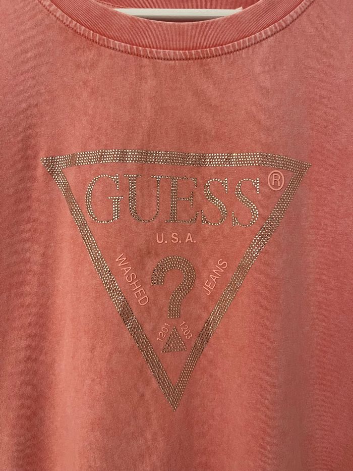T shirt Guess corail femme Taille XL - photo numéro 3