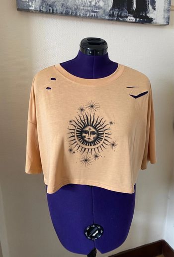 Croc top abricot avec motif Shein XL 44