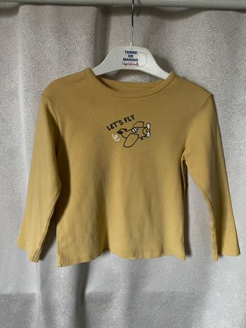 T-shirt ml jaune avion 3 ans kiabi