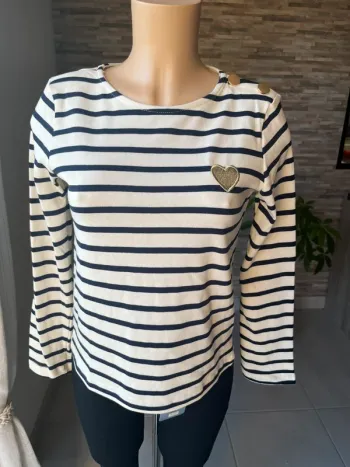 Marinière très douce et cœur doré