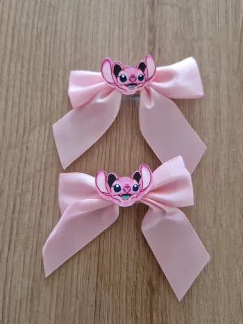 Lot 2 barrettes rose – personnage Stitch Neuve