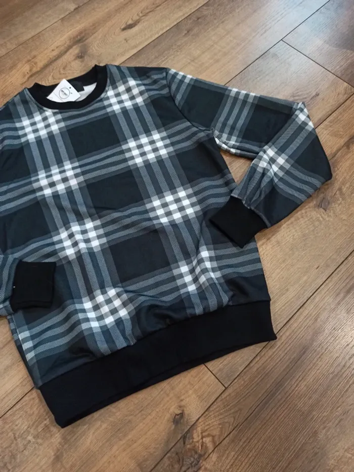 Pull homme manches longues gris et noir M - photo numéro 3