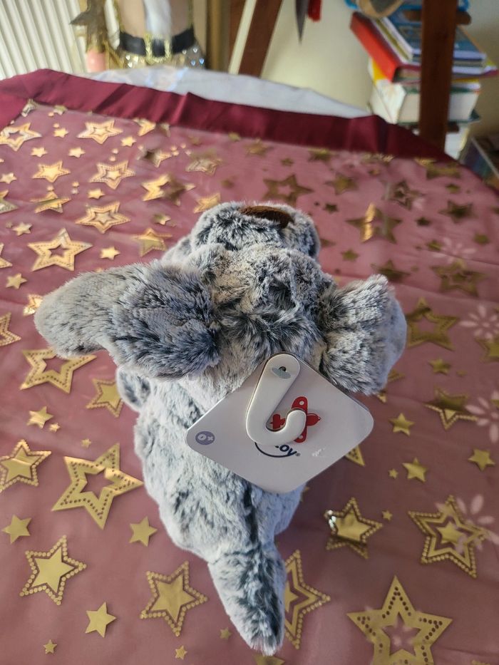 Peluche chien 🐕 velours gris - photo numéro 4