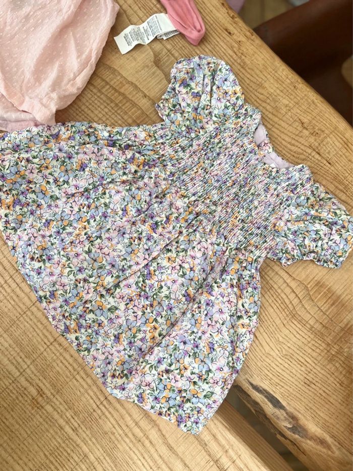 Lot vêtements fille 12 mois été liberty Lola palacios Zara ensemble complète fille - photo numéro 2