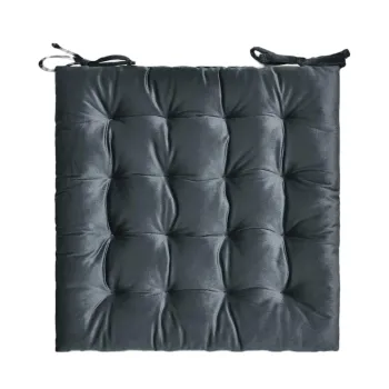 Coussin galette de chaise 40×40 cm – Effet velours gris Neuf