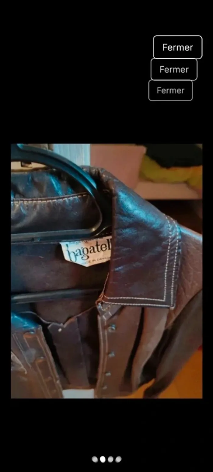 Veste en Cuir Véritable Bagatelle – Taille 36 – Pièce Rare & Stylée - photo numéro 2