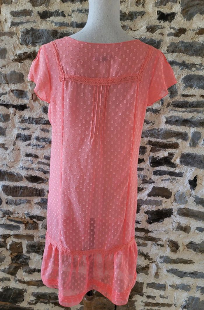 Nuisette manches courtes voile rose corail 3 Suisses Taille 36 - photo numéro 5